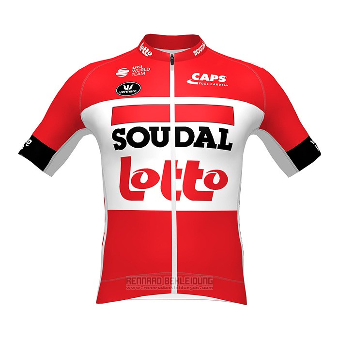 2022 Fahrradbekleidung Lotto Soudal Shwarz Rot Trikot Kurzarm und Tragerhose